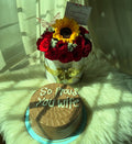 Fantasy combo  Cake with box bouquet